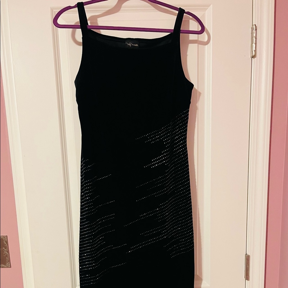 Velvet floor Length gown with sparkle accents!